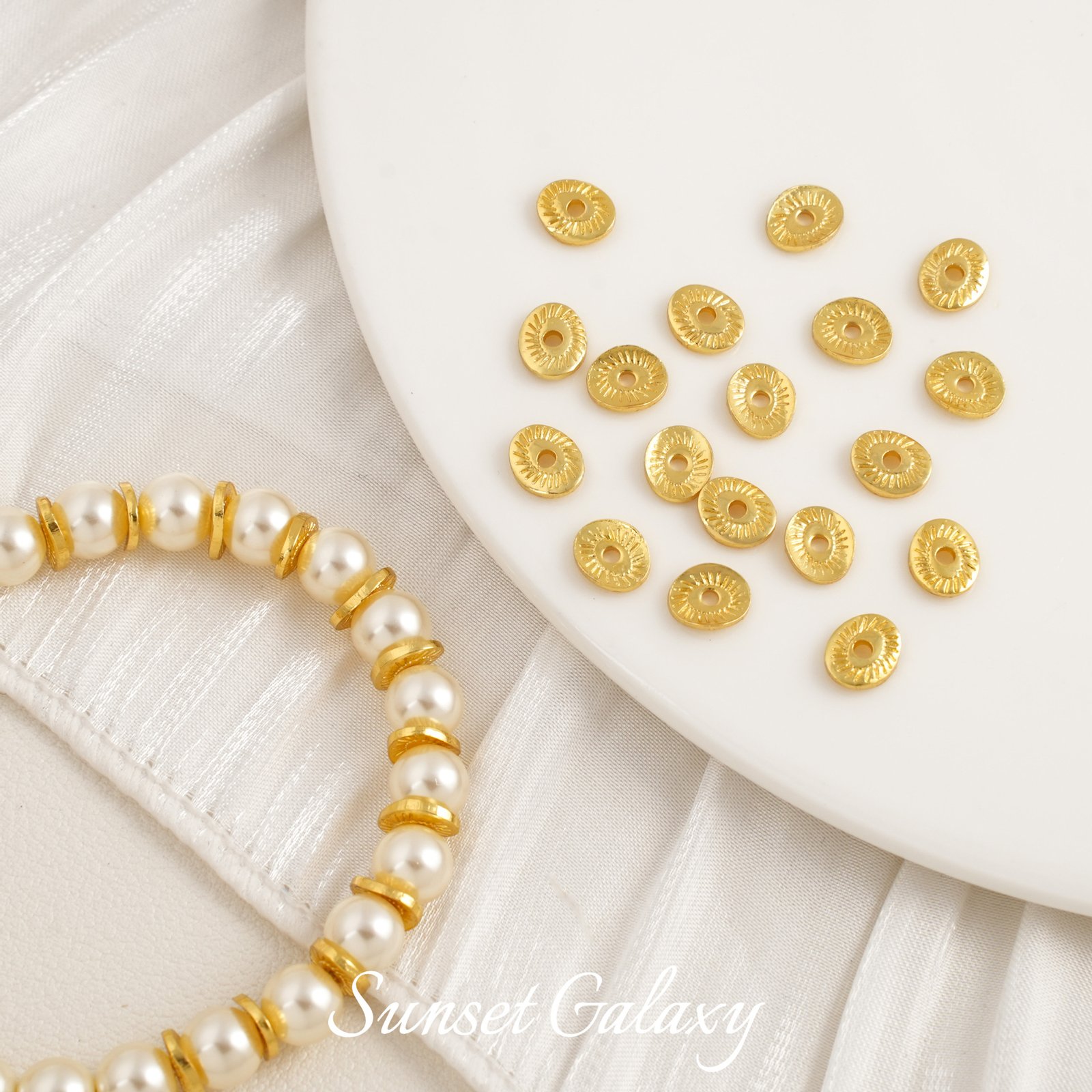 O1CN01ZZtGJm1XU9sXsncly_2217832672926-0-cib Copper plated real gold sun pattern eye gasket bead holder handmade DIY bracelet necklace beaded loose beads accessories - Image 1