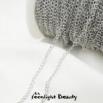 18K gold color-preserving flattened o-chain chain tail chain extended chain loose chain handmade diy bracelet necklace accessories - Image 8