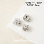 18k color retention zircon irregular square stone beads handmade diy beaded bracelet necklace jewelry accessories material - Image 10