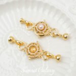 18K gold-plated French pearl buckle empty tray turntable rotatable connection buckle diy accessories material bracelet necklace accessories - Image 2