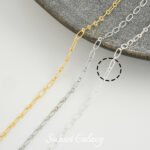 Long-standing gold sunflower 14k18 gold embosed flower chain O-shaped flat chain handmade diy beaded material accessories - Image 17