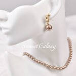 Champagne color imitation Shijia pearl loose beads with holes round beads handmade DIY beaded bracelet necklace ear accessories - Image 4