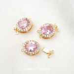 18K Gold-filled Oval PinK Zircon Latch BucKle Connecting BucKle diy Bracelet NecKlace Jewelry Accessories Beaded Finishing - Image 6