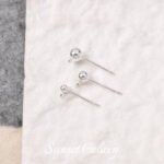 18k electroplated real gold with ring hanging ring peas earring 925 tremella needle ball needle handmade diy string ear accessories - Image 10