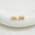 Color-preserving alloy rose bow beads handmade DIY beaded bracelet necklace beaded jewelry accessories material - Image 8