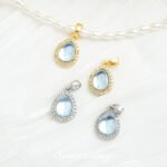 Zirconium color retention water drop pendant 18k gold plated diy handmade bracelet necklace beaded beaded jewelry accessories materials