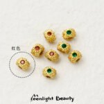 New Year Red Zircon Diamond Sand Gold Square Bead Spacers Loat Beads Handmade DIY Beaded Bracelet Jewelry Accessories - Image 6