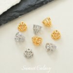 18K Gold-Plated High Color Retention Stereo Cut Out Lace Horn Opening Bead Handmade DIY Beaded Necklace Jewelry Material - Image 5