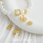 18k gold plated lava half wrap ring shaped baroque beads handmade diy bracelet necklace beaded accessories material - Image 4