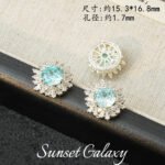 18K Sunflower Zircon Rose Cut Full Zircon Accessories Handmade DIY Beaded Bracelet Necklace Jewelry Accessories Material - Image 28