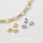 18K Electroplated Real Gold Cut-out Straight Tube Flower Pot Beaded Beaded Handmade DIY Beaded Bracelet Necklace Accessories - Image 2