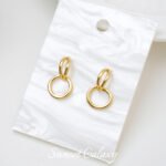 18K Gold Color-preserving Gold-plated Ring Earrings Earrings Pendant diy Handmade Beaded Jewelry Material Earrings Earrings Accessories - Image 2