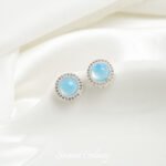 Silver-plated Inlaid Aquamarus Beaded Pendant Handmade DIY Beaded Bracelet Necklace Earrings Headwear Accessories - Image 12