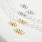 Gold-plated silver color retaining zirconium spiral pendant beads DIY handmade necklace bracelet beaded beads accessories material