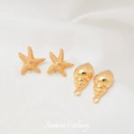 18K Gold Color-preserving Starfish Conch Earrings diy Handmade Beading Accessories Pearl Earrings Earrings Jewelry Materials - Image 2