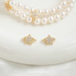 Real Gold Plated Color-preserving Zircon Star Double Three-chain Spacer Beads Handmade diy Bracelet Necklace Beaded Loose Bead Material Accessories - Image 2