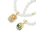 Medieval Monet Garden Oil Painting Necklace Pendant Handmade Beaded DIY Material Bracelet Necklace Accessories - Image 5