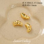 18K Gold-Plated Color-Preserving Ins Style Croissant Pendant Handmade DIY Beaded Bracelet Necklace Jewelry Accessories Material - Image 8