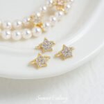 Real Gold Plated Color-preserving Zircon Star Double Three-chain Spacer Beads Handmade diy Bracelet Necklace Beaded Loose Bead Material Accessories - Image 6