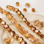 Vintage inlaid foil glass beads round beads square beads handmade DIY accessories bracelet necklace beads loose beads material - Image 4