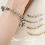 18K Gold Copper Plated Real Gold Set Zircon Solid Elbow Bead Material Handmade DIY Bracelet Necklace Accessories