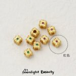 New Year Red Zircon Diamond Sand Gold Square Bead Spacers Loat Beads Handmade DIY Beaded Bracelet Jewelry Accessories - Image 9