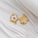 copper gold plated laser shell pendant double hanging beads handmade DIY bracelet necklace earrings beaded accessories material - Image 7