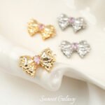 18K Real Gold Plated Bow Inlaid with Zircon French Latch BucKle Connecting BucKle diy Beaded Bracelet NecKlace Jewelry Accessories - Image 2