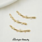 18k gold color inlaid with pearl branch connecting rod elbow handmade DIY beaded bracelet necklace jewelry accessories - Image 6