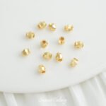 18k real gold plated high color barrel cut corner beads cut surface beads diy beaded loose beads bracelet necklace accessories material - Image 2