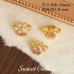 18K Gold Color-Preserving Zircon Cat Claw Double Row Separated Beads Loose Beads Handmade DIY Beaded Bracelet Necklace Jewelry Accessories Material - Image 6