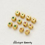 New Year Red Zircon Diamond Sand Gold Square Bead Spacers Loat Beads Handmade DIY Beaded Bracelet Jewelry Accessories - Image 3