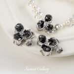 Black Oil Dropping Flower Round Bead Coil Connecting Buckle Handmade DIY Bracelet Necklace Beaded Beaded Accessories Material - Image 3