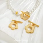 Japanese gold-plated flower OT closing button handmade DIY bracelet necklace beaded loose beads jewelry material accessories - Image 5