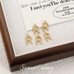 Twist plating real gold 26 English letter pendant handmade diy string bracelet earrings necklace accessories - Image 23