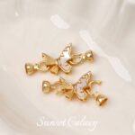 18K gold-plated inlaid shell inlaid zircon butterfly finish connection buckle diy accessories material bracelet necklace beaded accessories - Image 4