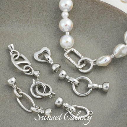 18K Simple All-match Round Bead End Connection Buckle Head Handmade DIY Beaded Material Bracelet Necklace Accessories