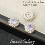 18K Sunflower Zircon Rose Cut Full Zircon Accessories Handmade DIY Beaded Bracelet Necklace Jewelry Accessories Material - Image 32