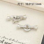 18k gold color retaining micro inlaid zircon disc closing buckle handmade beaded diy material bracelet necklace jewelry accessories - Image 7