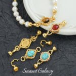 18k real gold plated color retaining tiger eye gem pearl connection closure buckle handmade diy beaded bracelet accessories - Image 5