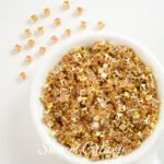 [3mm] 18k gold plated square zircon rhinestone claw drill handmade diy material beaded bracelet necklace accessories - Image 24