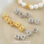 Hollow Small Square Zirconium Beads Handmade DIY Beaded Beads Bracelet Necklace Earrings Jewelry Accessories Material - Image 5