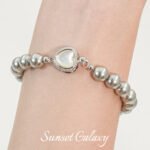 14K inlaid white shellfish black shellfish oval square magnetic buckle magnet buckle beaded handmade diy material bracelet bead accessories - Image 2