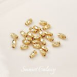 18k package gold cut surface spacer tube flat beads millet beads loose beads handmade diy beaded bracelet necklace jewelry accessories - Image 8