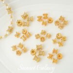 18K Color-Preserving Cut Out Double-Sided Flower Tray Small Waist Spacer Beads Handmade DIY Beaded Bracelet Necklace Jewelry Accessories Material