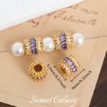 18K Gold-Plated Color-Preserving Micro-Paved Zircon Wheel Beads Spacer Beads Handmade DIY Beaded Bracelet Necklace Jewelry Accessories Material - Image 8