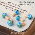Cute Ins Polka Dot Small Mushroom Lampwork Glass Beads Handmade DIY Bracelet Necklace Jewelry Accessories Material - Image 7