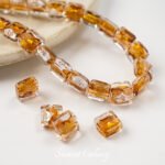 Vintage inlaid foil glass beads round beads square beads handmade DIY accessories bracelet necklace beads loose beads material - Image 7