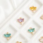 Real Gold Plated Zircon Half Moon Double Hanging Umbrella Beads Handmade DIY Bracelet Necklace Earrings Beaded Jewelry Accessories Material - Image 3