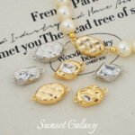 Ins Simple Plaid Asymmetrical Zircon Color-Preserving Ingot Buckle Handmade DIY Beaded Bracelet Necklace Accessories Material - Image 2